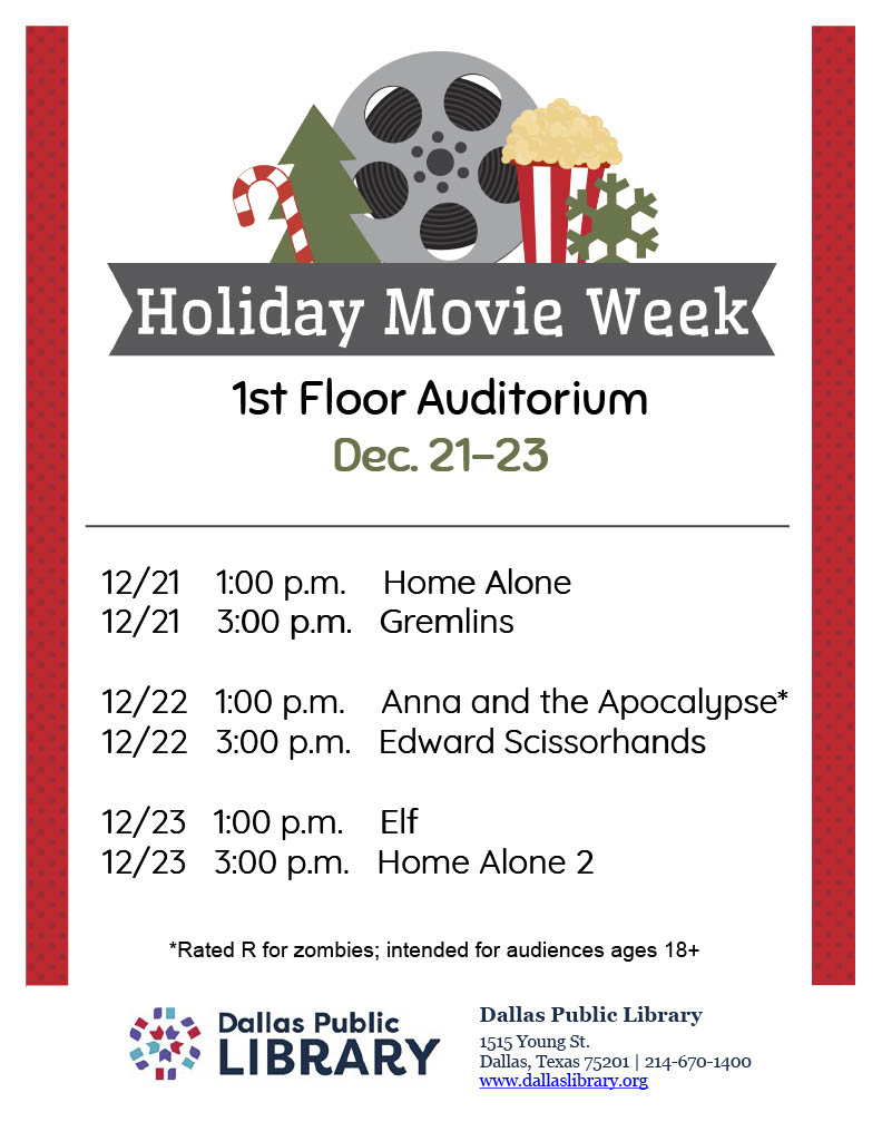 Holiday Movie Week Dallas Public Library
